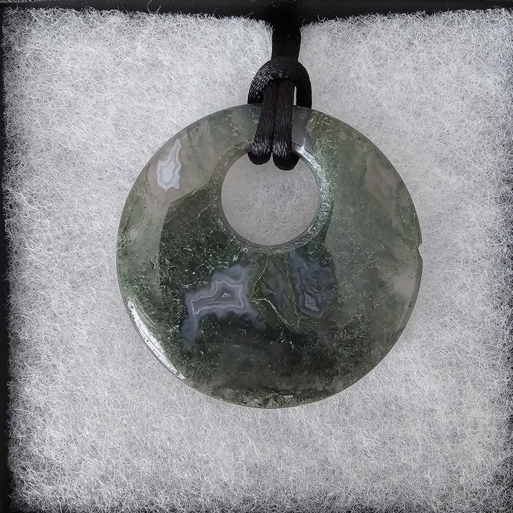 Moss Agate Pendant Necklace